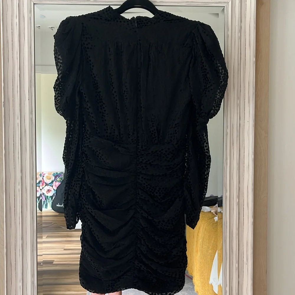 GORGEOUS Bardot Bree Mini Dress‎ Metallic Black Dot Size Medium NWT - Picture 11 of 11